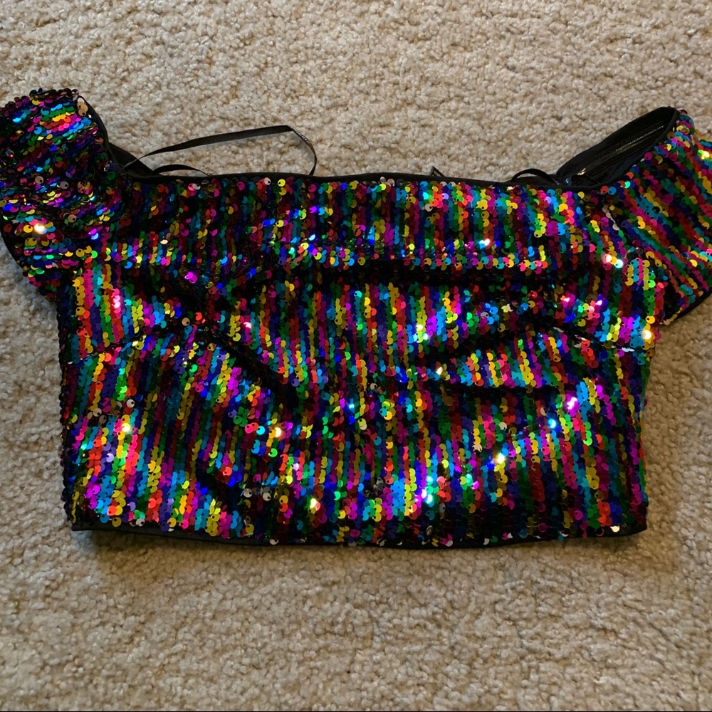 Sequin crop top